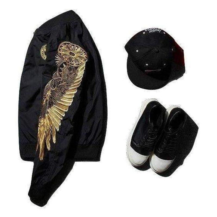 The Black Angel Urban Streetwear Bomber MugenSoul Streetwear Brands Streetwear Clothing  Techwear