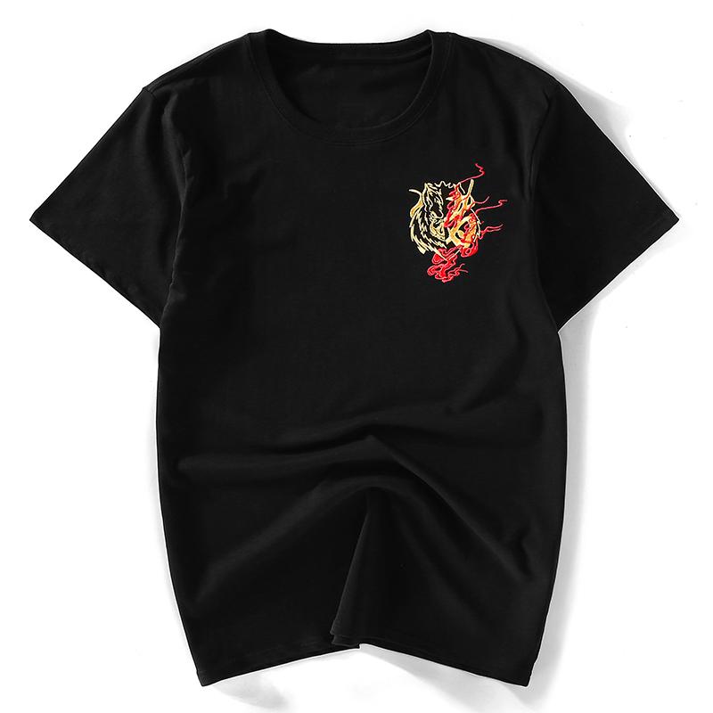 The Boar Embroidery T-shirt MugenSoul Streetwear Brands Streetwear Clothing  Techwear