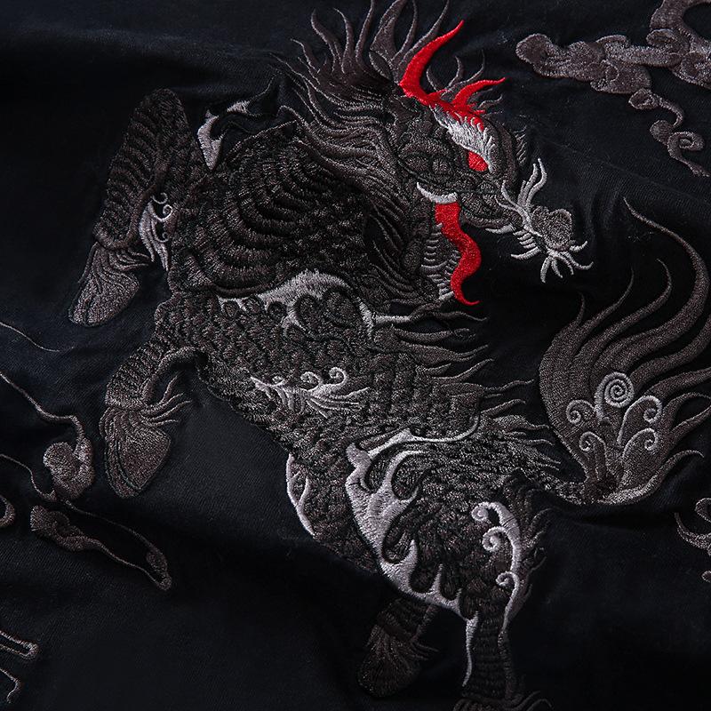 The Kirin Embroidered Sukajan T-shirt MugenSoul Streetwear Brands Streetwear Clothing  Techwear
