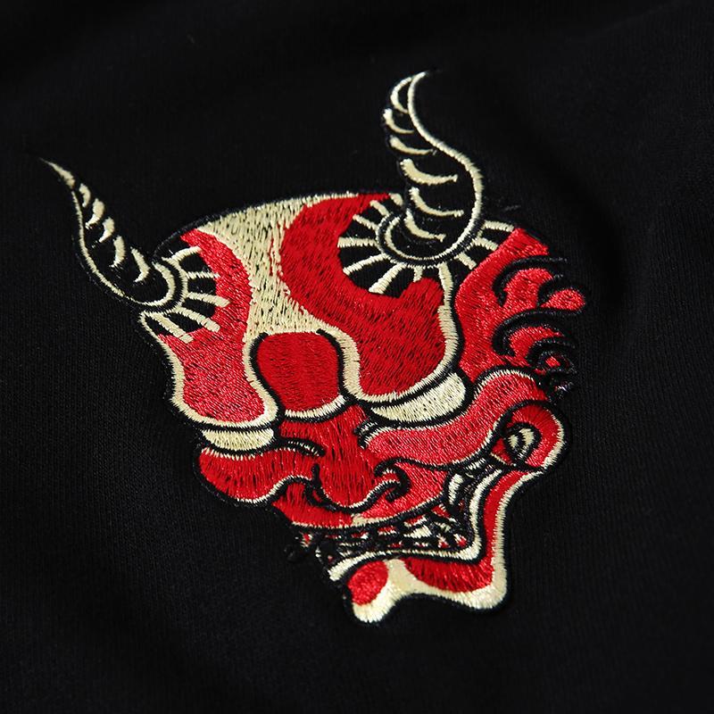 The Oni Embroidered Sukajan Hoodie MugenSoul Streetwear Brands Streetwear Clothing  Techwear