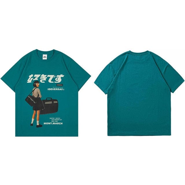 Vintage Japanese Girl T-Shirt MugenSoul Streetwear Brands Streetwear Clothing  Techwear