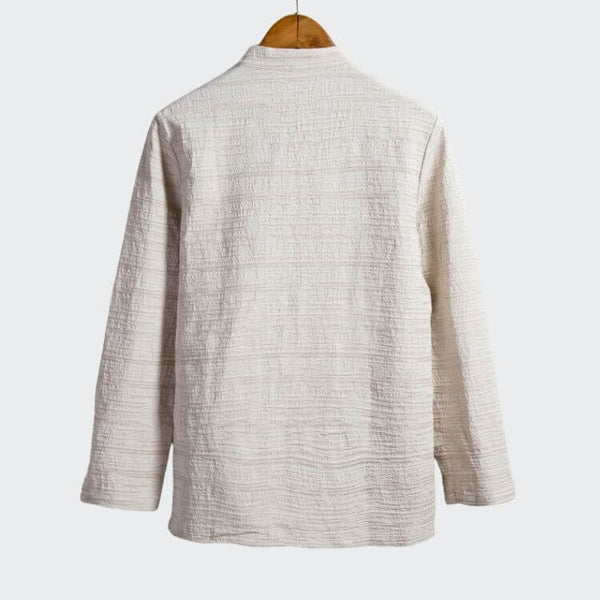 Eiroh Two-Layer Long Sleeve Shirt Khaki-White